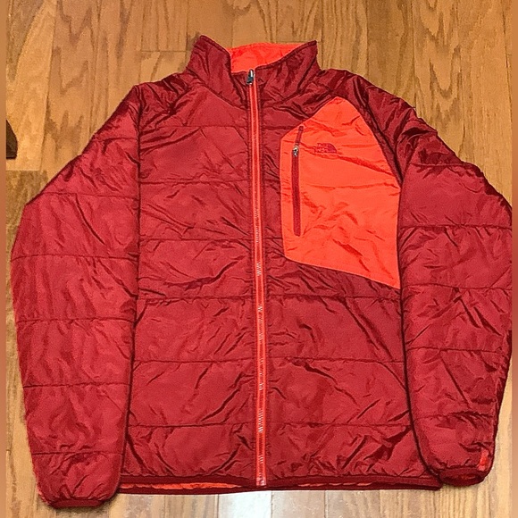 Red & Orange Men’s Large THE NORTH FACE Lightweight Puffer Winter Ski Jacket - Picture 2 of 16